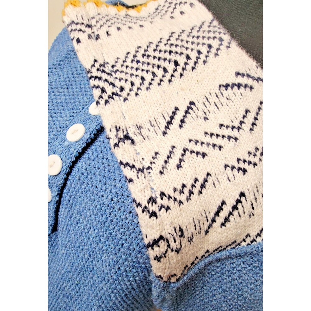 Women's Knit Sweater Large Blue Long Sleeve Coastal Grandmother Cottagecore Boho - Picture 3 of 4